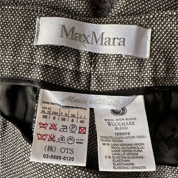 MaxMara Wool Blend straight-leg long inseam textured weave pants size 6 (small) - Picture 3 of 15
